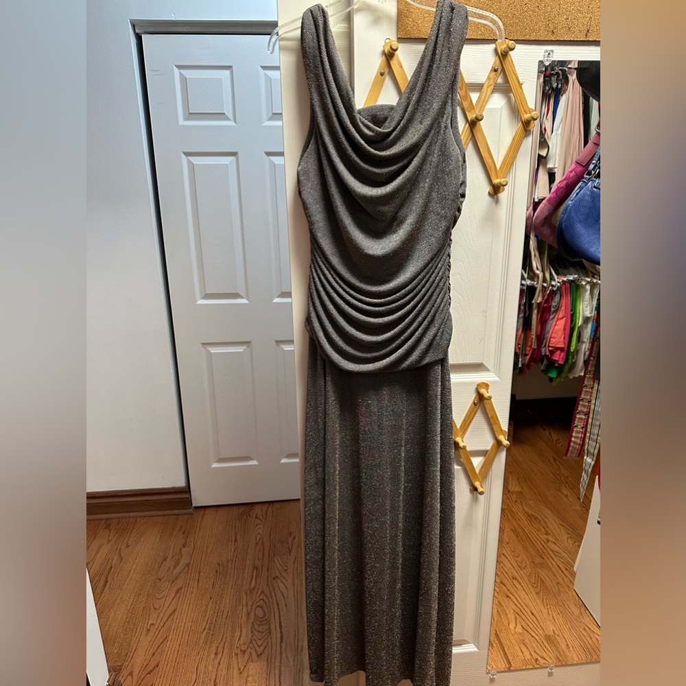 Formal Long Dress Silver and Gold